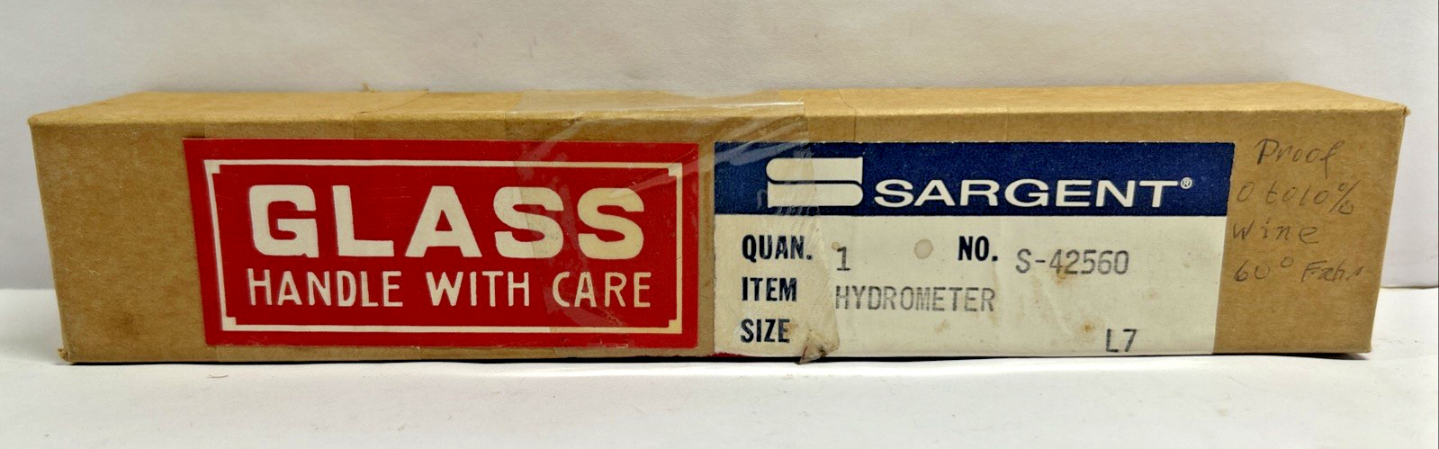 Vintage NOS Sargent HYDROMETER  S-42560 L7 in Original Box