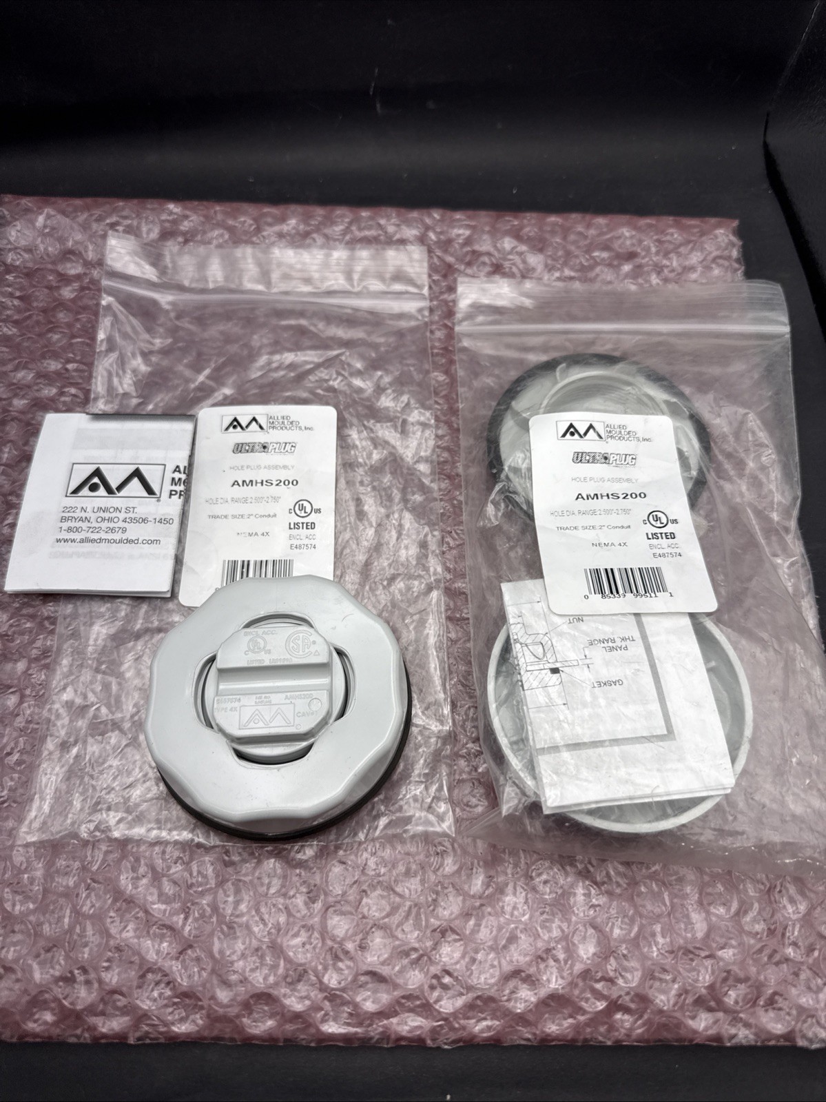 Allied Moulded AMHS200 Hole Plug Assembly  2" (2.500-2.750) - Pack of 2 NEW