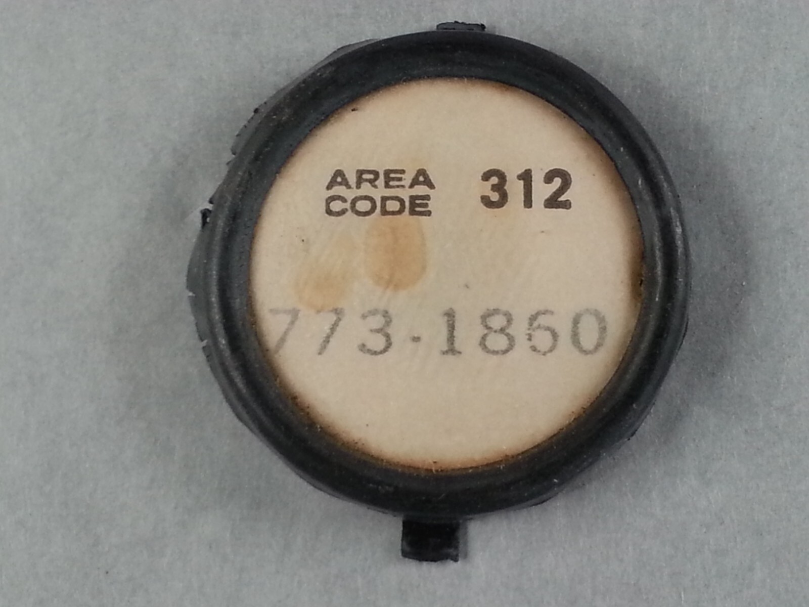 Antique Center Telephone Dial Rotary Number Cover 312-773-1860 Chicago IL