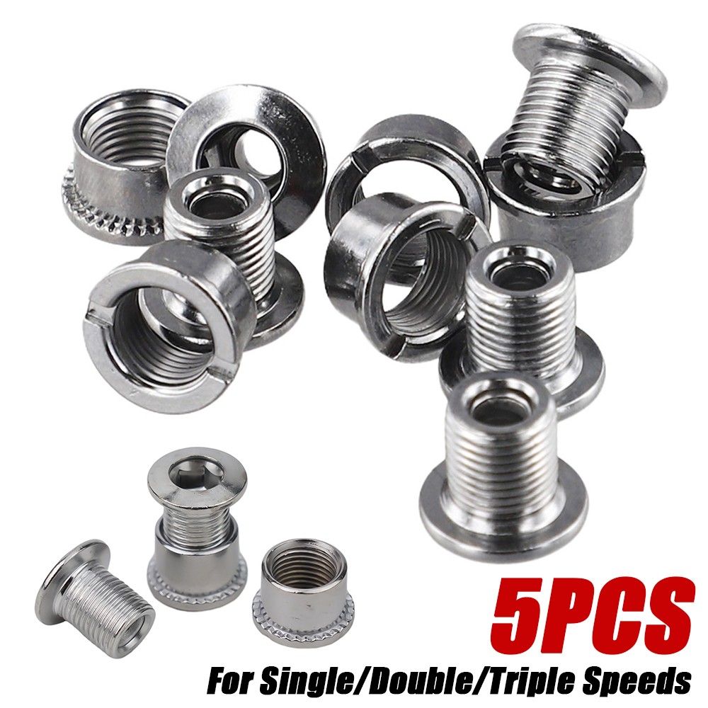 5pcs MTB Road Bike Chainring Screws Bolts nuts for Single Double Triple Speeds