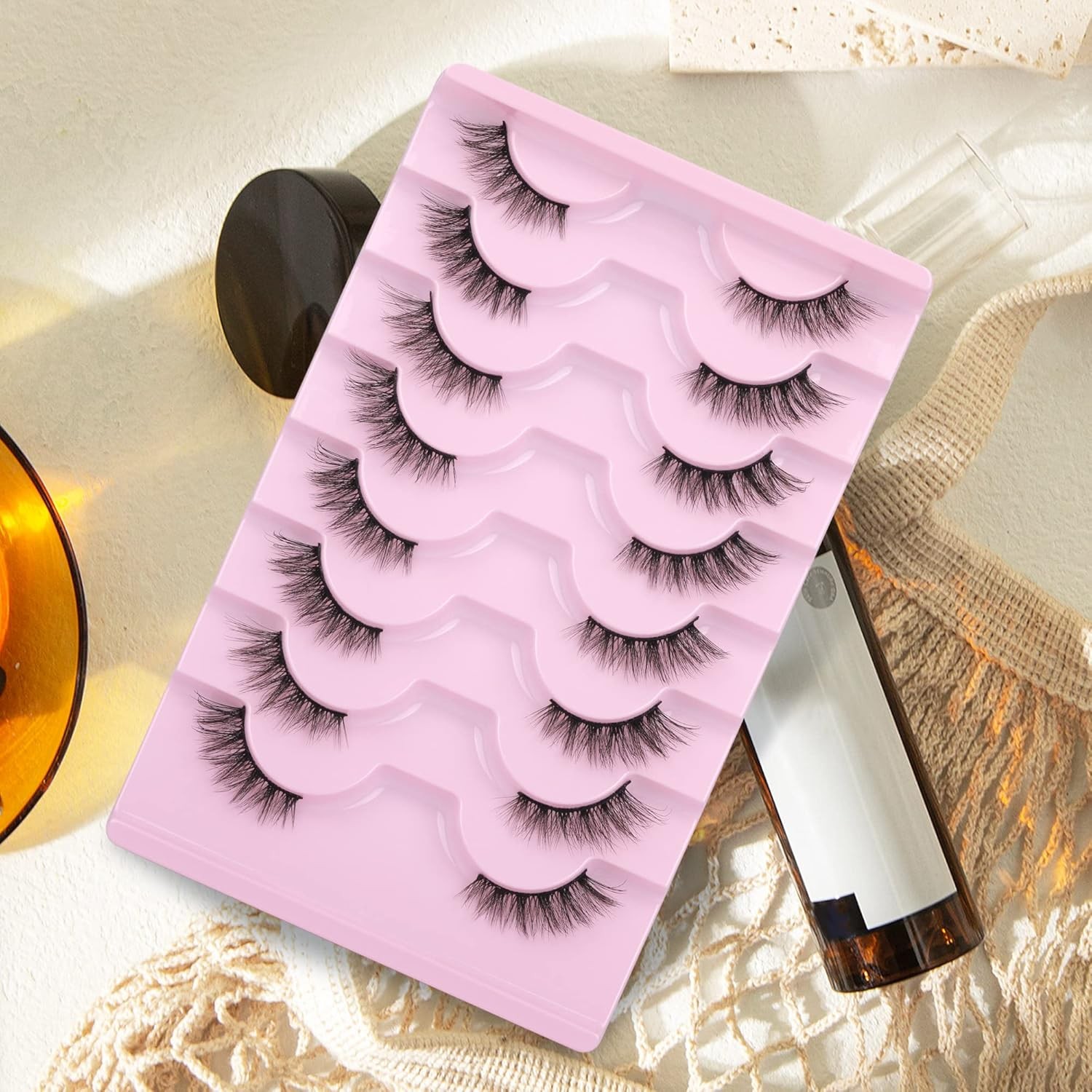 Half Lashes Natural Looking Cat Eye Accent Eyelashes Multi-layers...