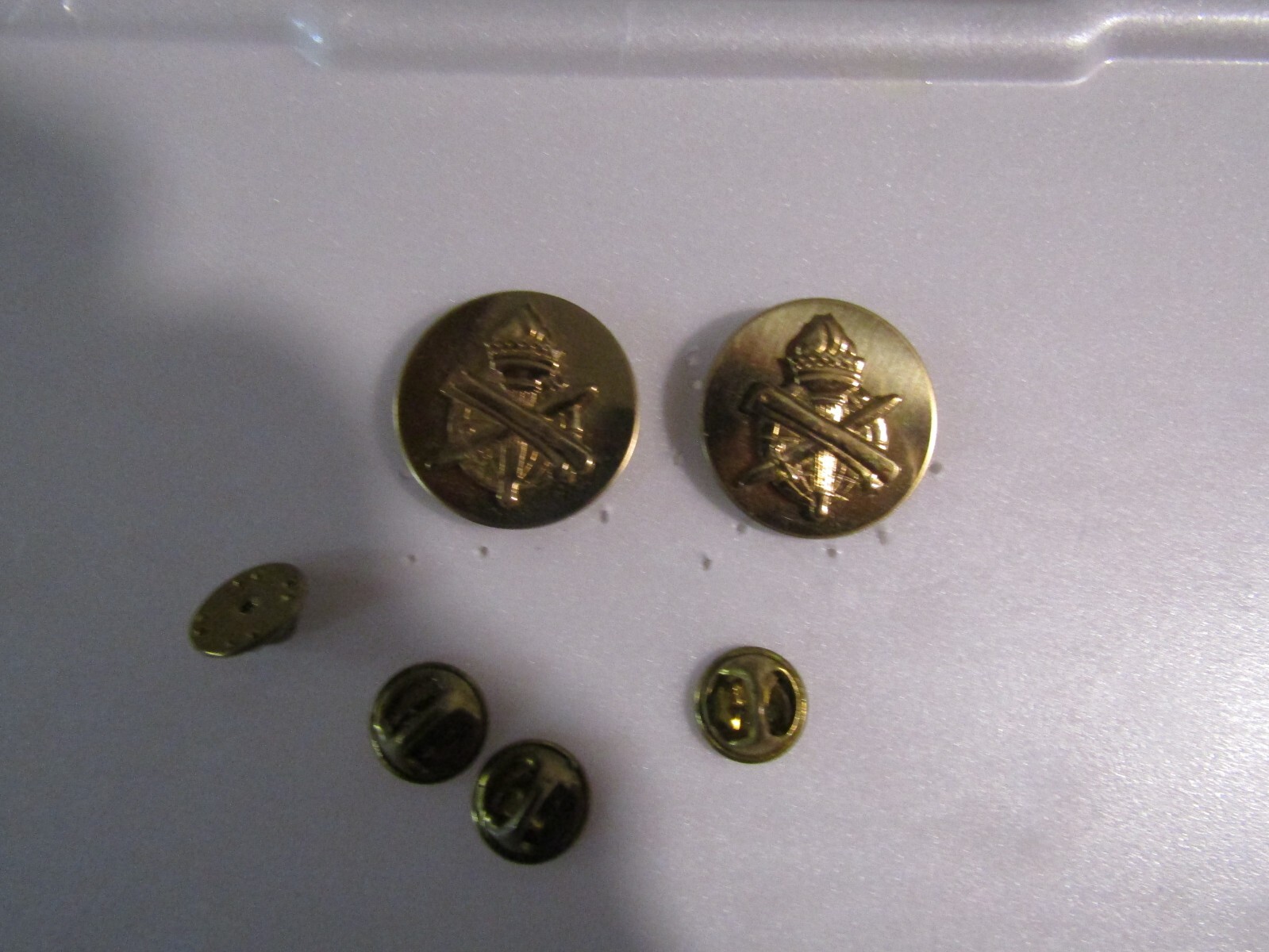 MILITARY INSIGNIA GOLD COLOR PIN ON COLLAR SET OF 2 CIVIL AFFAIRS