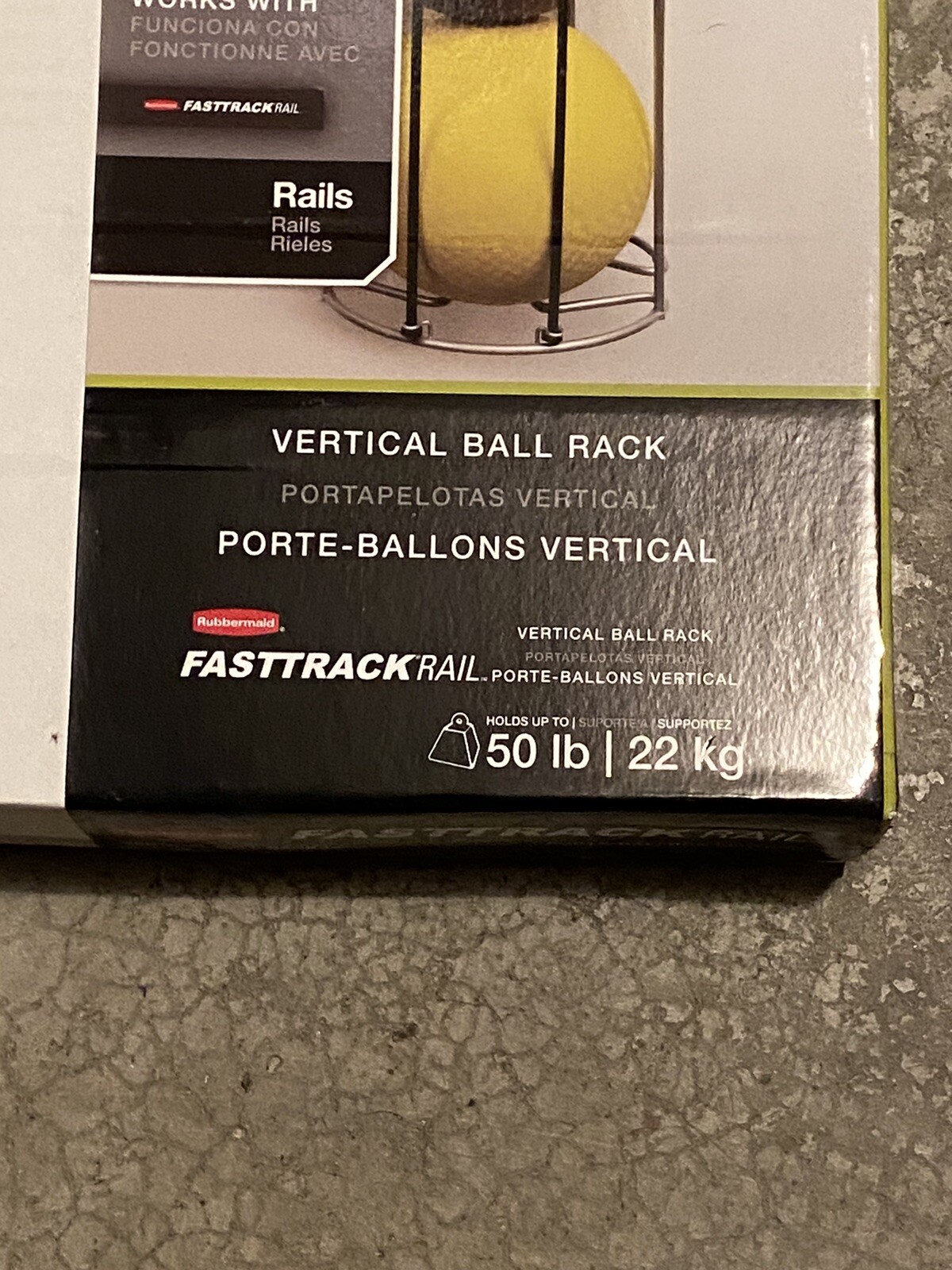 Rubbermaid FastTrack Garage Storage Vertical Ball Rack Holder - NEW IN BOX