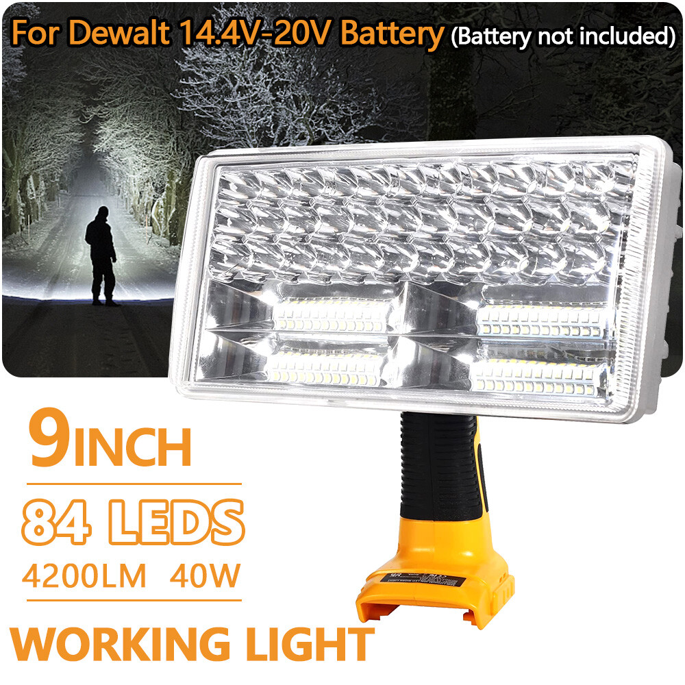 NEW 40W Cordless LED Hand Held Work Area Light for DeWalt 20V Max Li-ion Battery