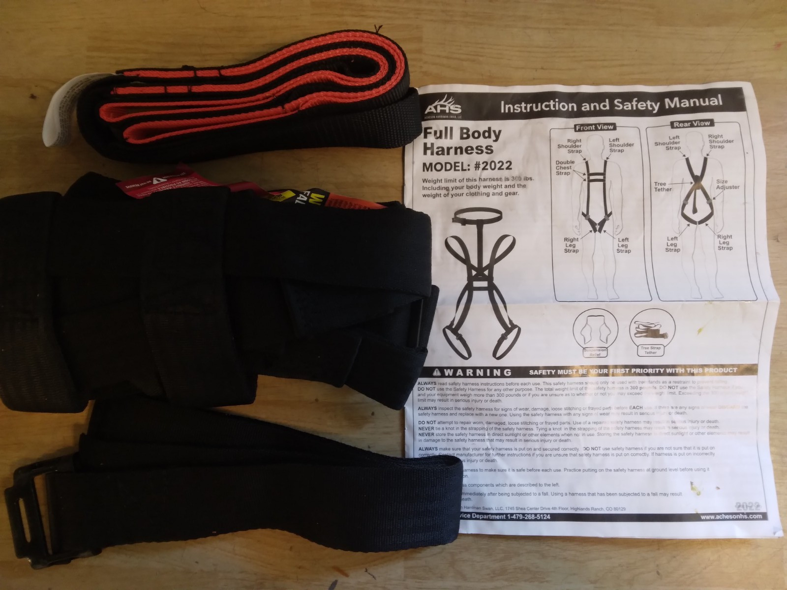 AHS Acheson Harrman Swan, LLC Full Body Harness Model # 2022 to 300lbs hunting
