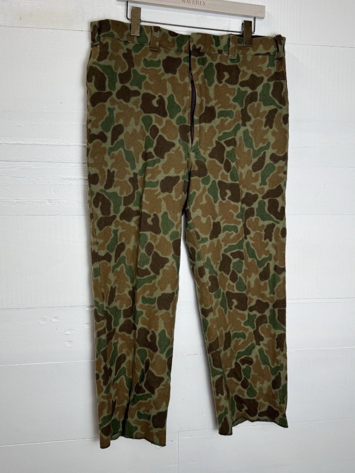 VTG 1980’s Woolrich 100% Virgin Wool Frogskin Duck Hunting Camo Pants 36” x 26”
