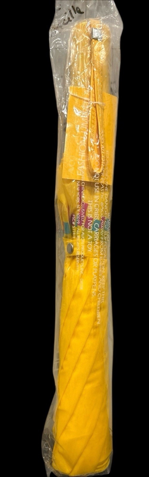 Avon Fashion Yellow Umbrella For Her Vintage 1987 Still In Plastic