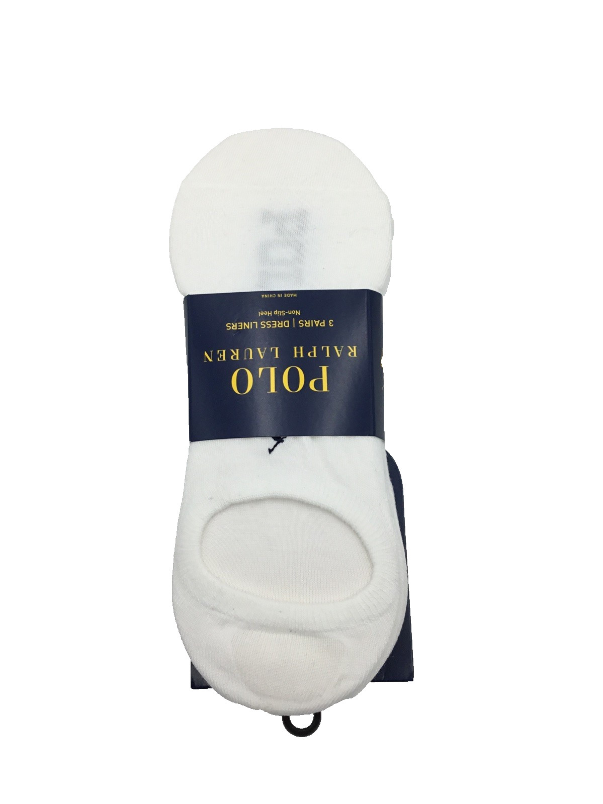 Polo Ralph Lauren Men's No Show 3-Pairs Logo Dress Liners, White, Sock Sz 10-13