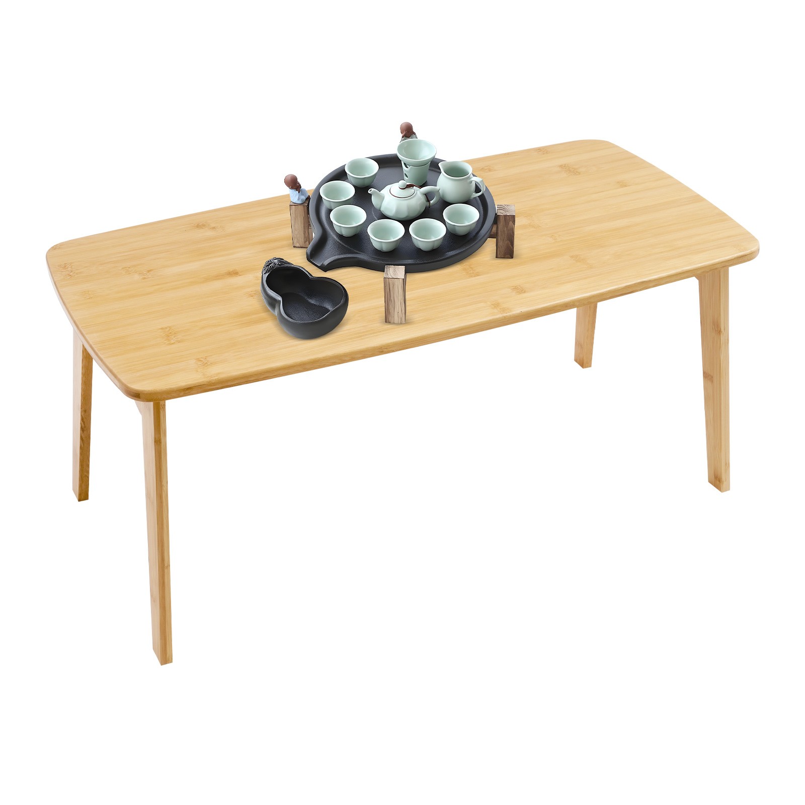 80*40*35cm Floor Table Foldable Bamboo Table Small Coffee Tea Meditation Table