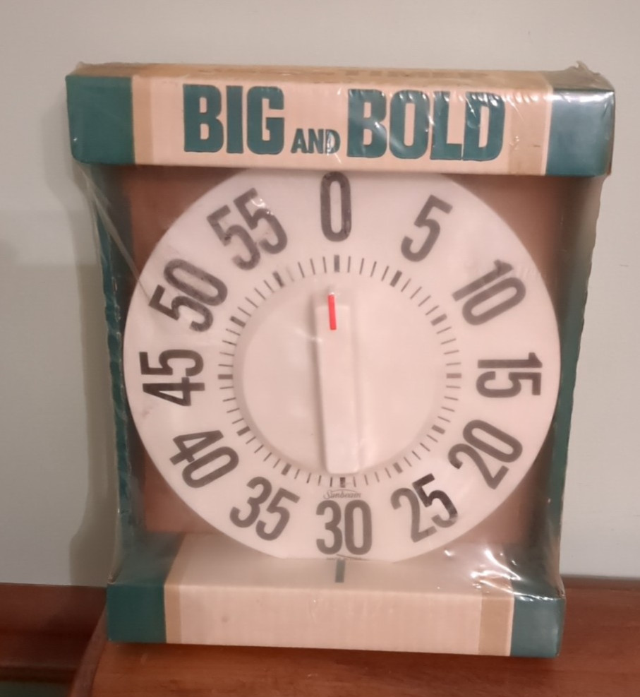 Vintage Sunbeam 60 Minute Timer Big Bold Visually Impaired ~ NEW ~ RARE!