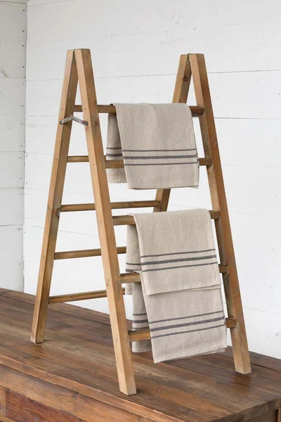 Table Top Ladder Wood Display Decor Rustic Reclaimed Towel Rack Stand 37" Decor