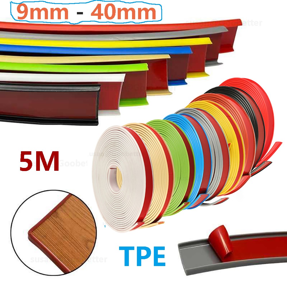 5M U-Shape Flexible Edge Banding Self Adhesive Furniture Edge Molding Trim Strip