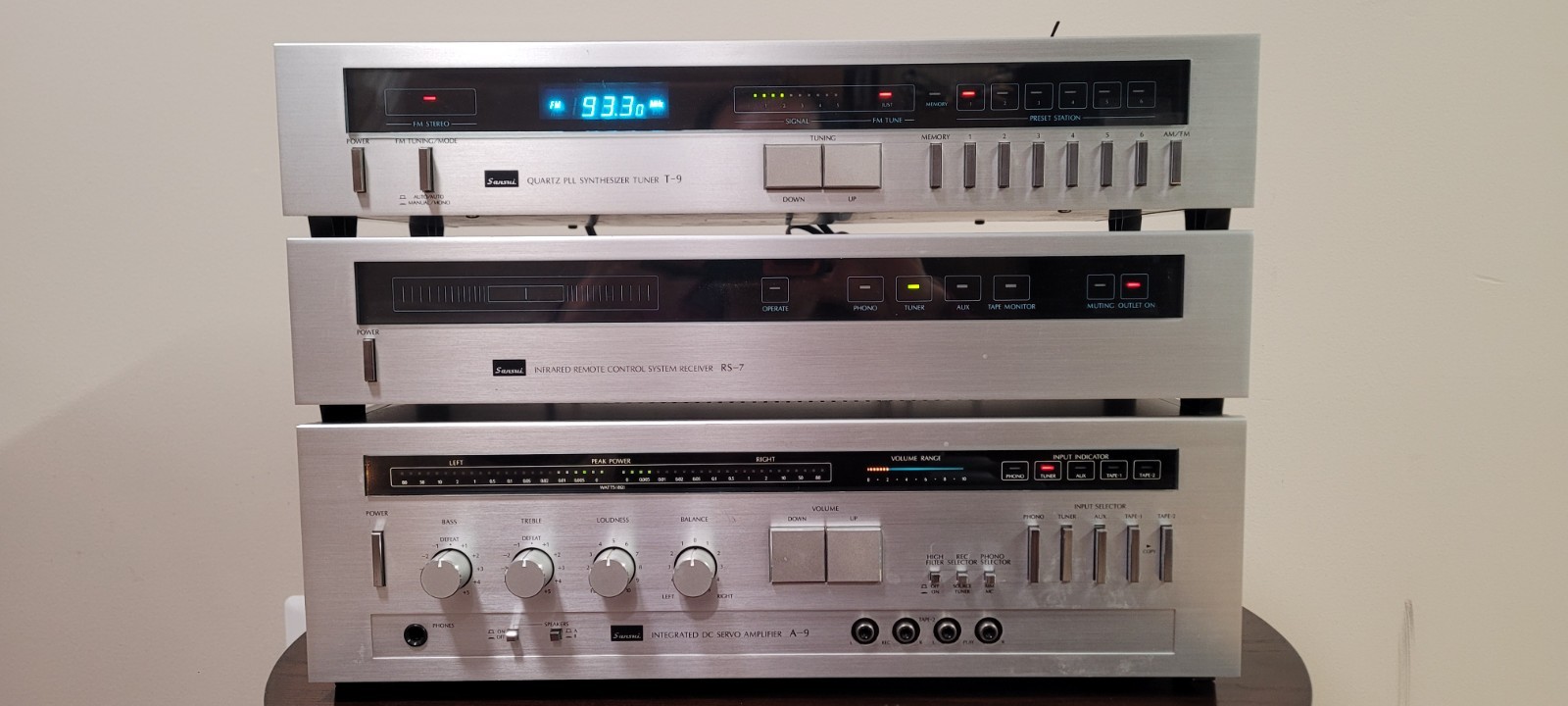Sansui Stereo System A-9 Amplifier/ RS-7 Control System/ T-9 Tuner. Tested, Work