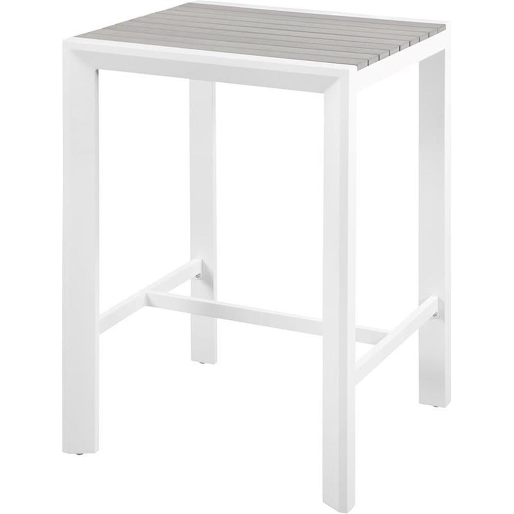 Meridian Furniture Nizuc Grey Wood Outdoor Patio Square Bar Table