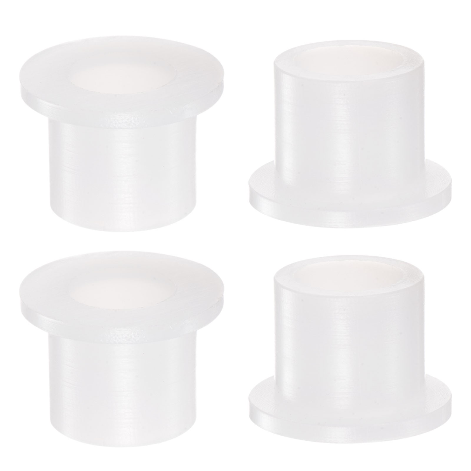 4pcs Flanged Sleeve Bearings 12.2mmx17mmx16mm Nylon Bushings, White
