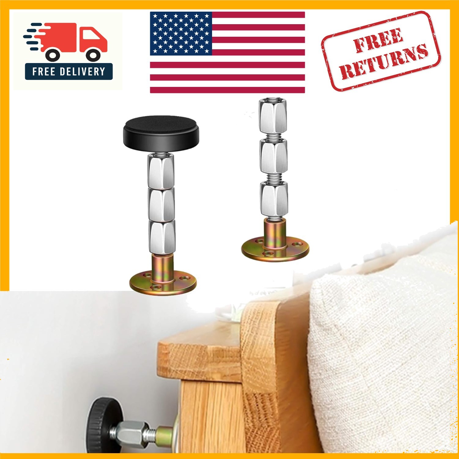 Versatile Adjustable Threaded Bed Anti-Shake Tool - Compatible with All Sizes