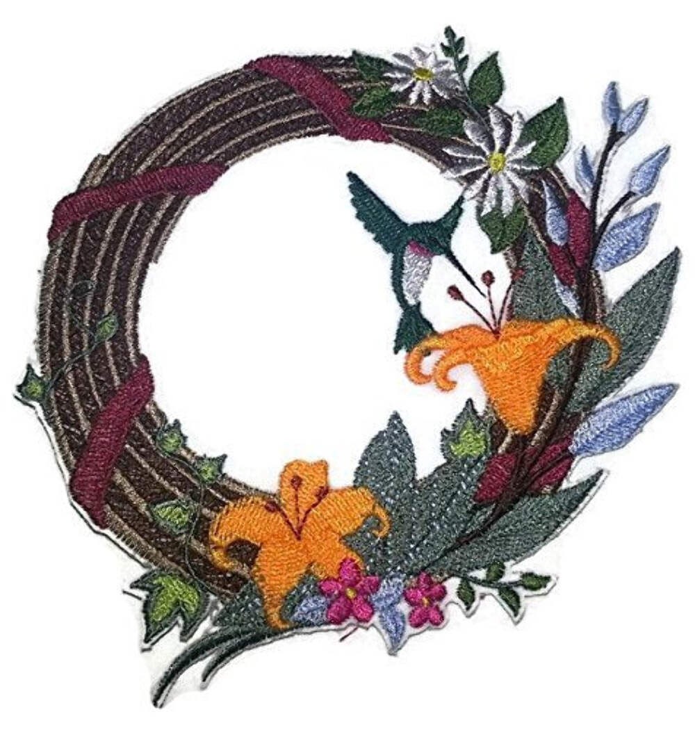 Nature Weaved in Threads, Amazing Birds Kingdom [Hummingbird and Flower Wreath]