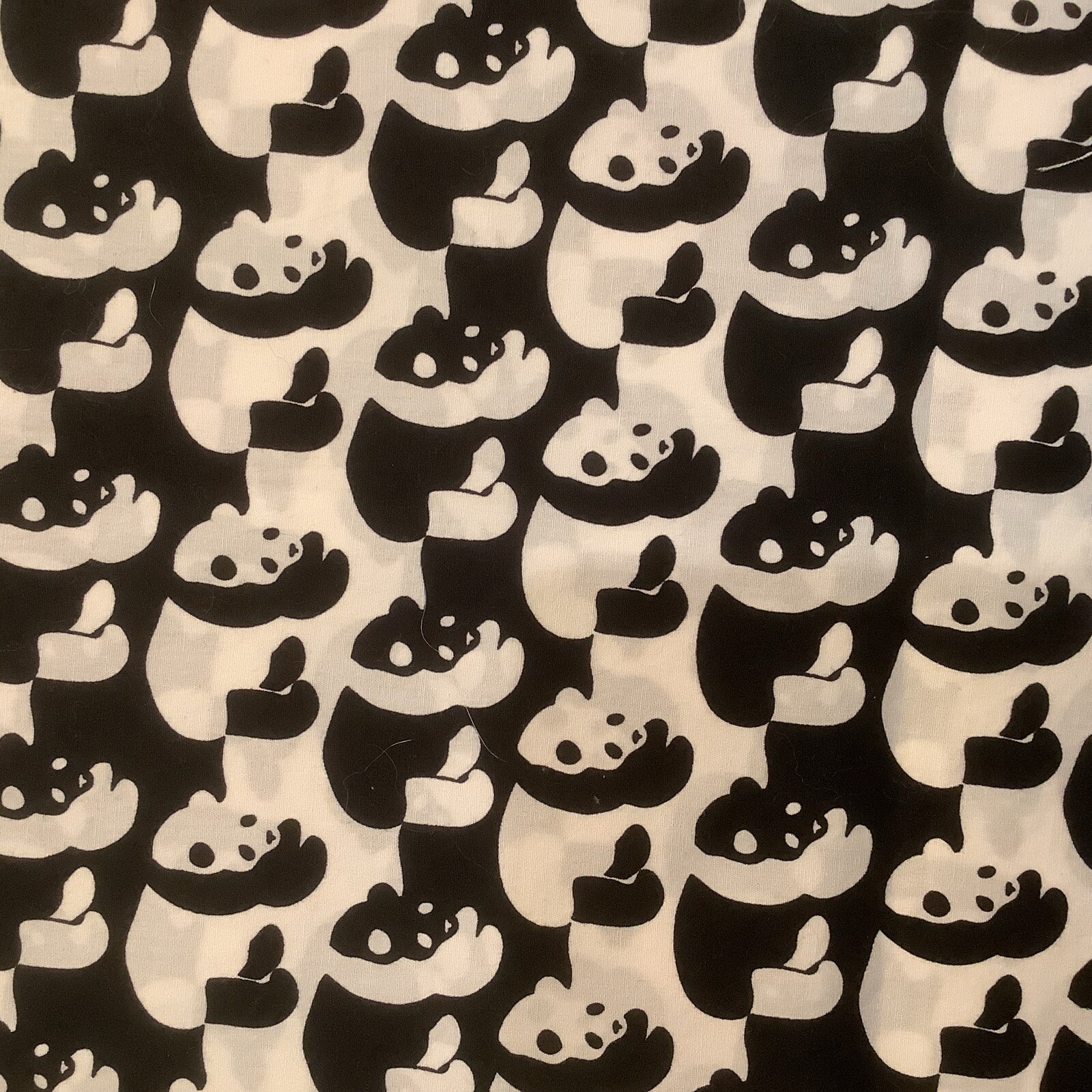PANDA Bear s In Black & White Quilt Quality Fabric 100% Cotton  BTY