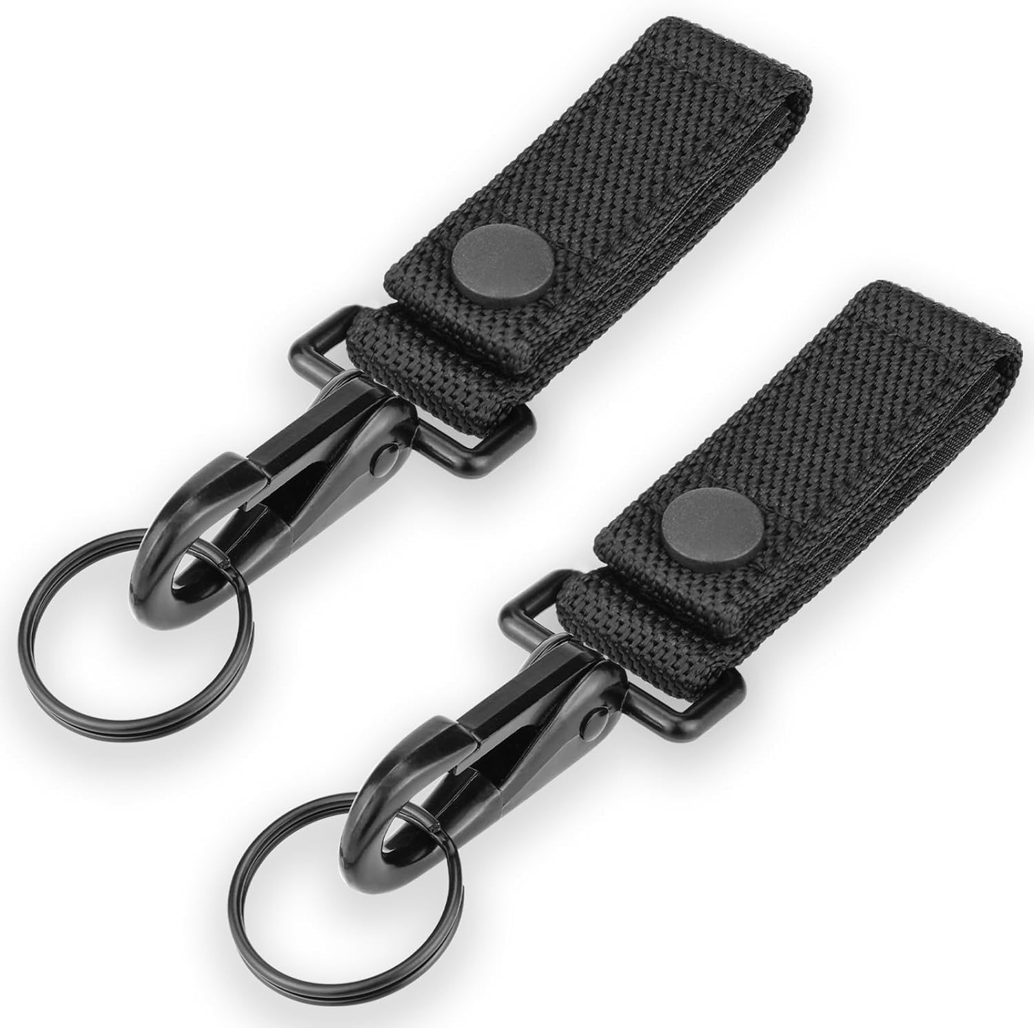 Ullnosoo Heavy Duty Belt Keeper Keychain Clip, Key Ring Holder for Black