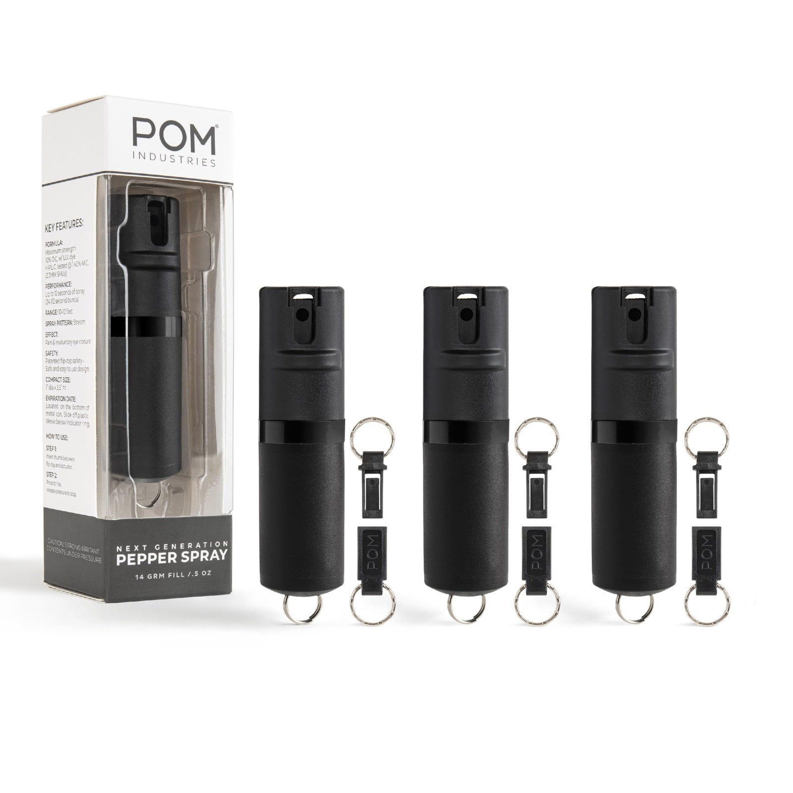 Premium Pepper Spray Keychain, Quick Release Access Flip Top Safety, Police G...