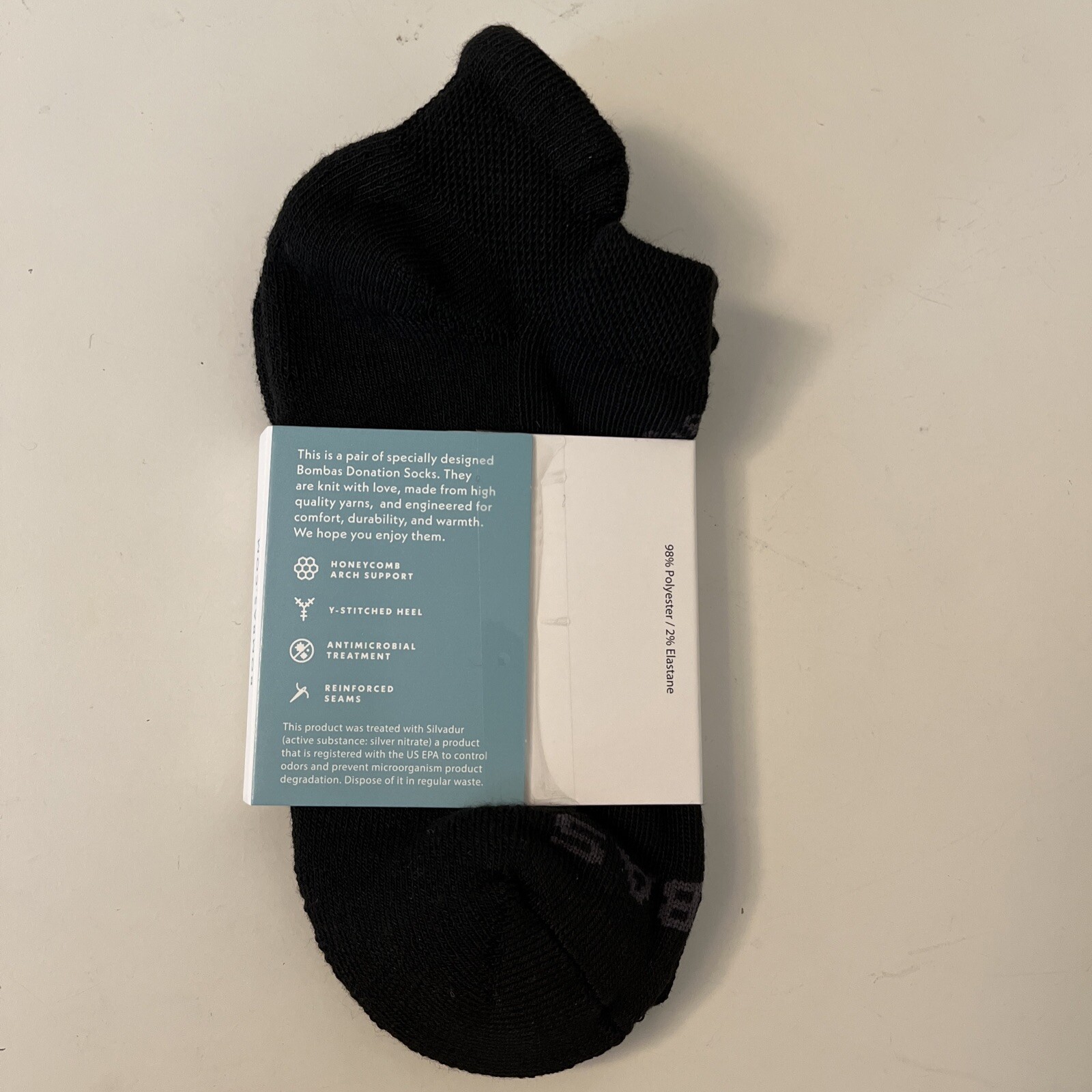 2 Pairs Bombas Womens Ankle Socks Size Small Black Gray Honeycomb Youth NEW