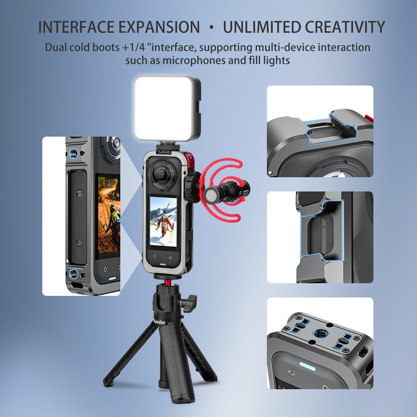 Protective Frame Case With Lens Cover Kit For Insta360 X5 Camera Accessories4g