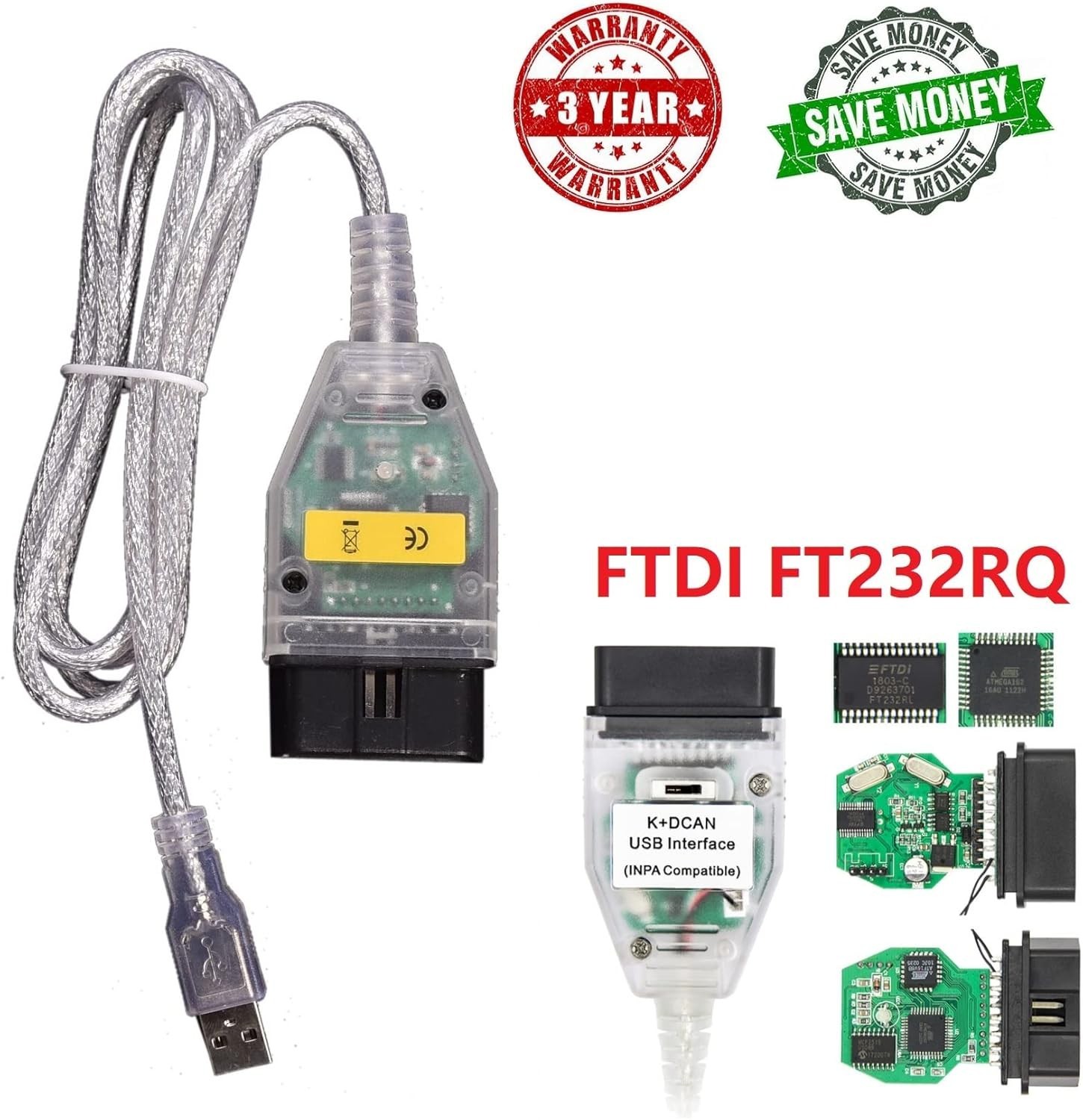 BMW INPA OBD2 K+DCAN Diagnostic Cable with Ediabas Switch for Efficient Testing