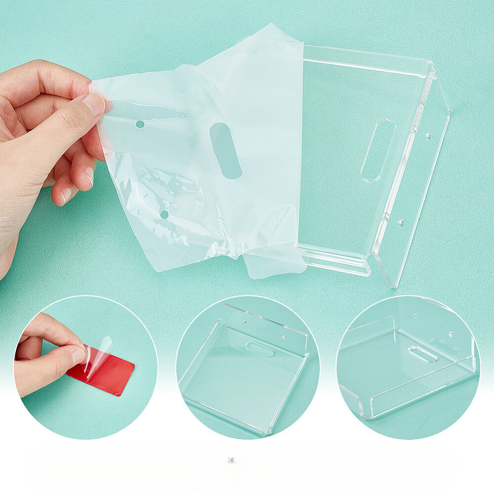 2sets Acrylic Wall Mounted Adhesive Router Storage Rack TV set Top box Holders