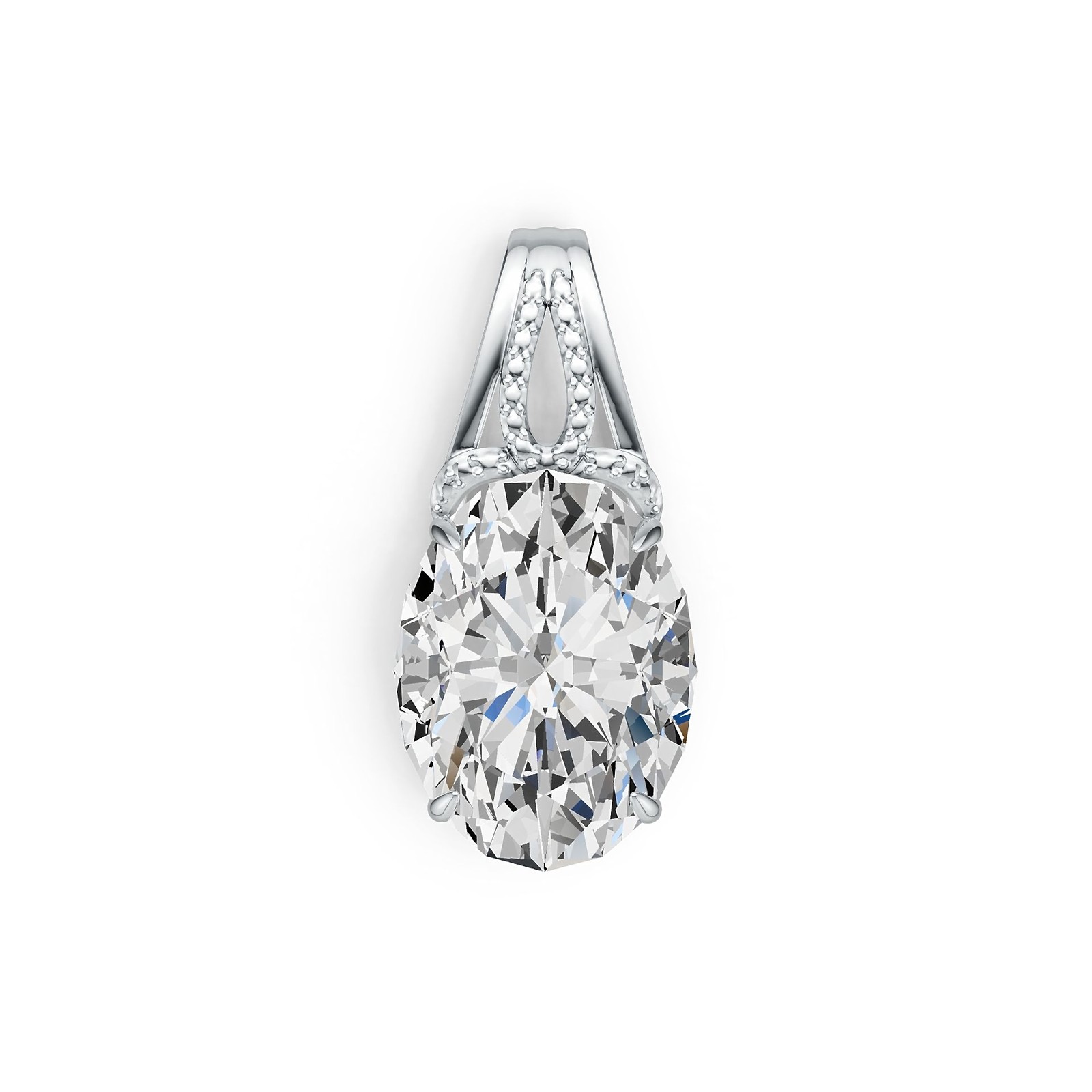 Sterling Silver Semi Mount Pendant Setting Oval OV 16X12mm