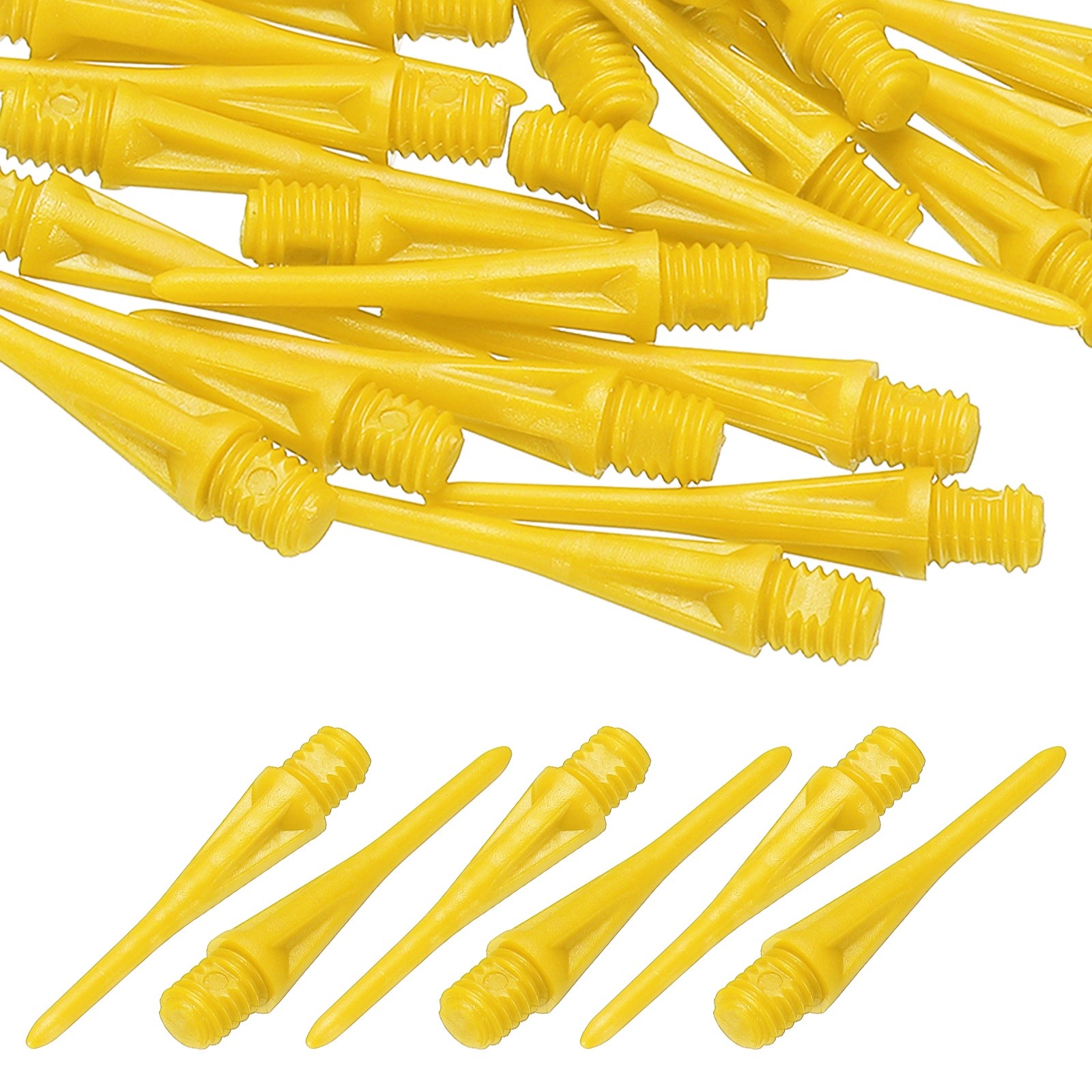 Plastic Dart Tips, 2BA Thread Soft Tip Dart Accessories 60 Pack & Yellow