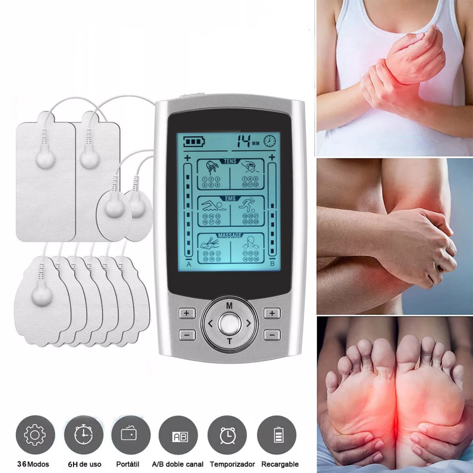 Multifunction Tens Unit Muscle Stimulator Machine Pulse Massager Device