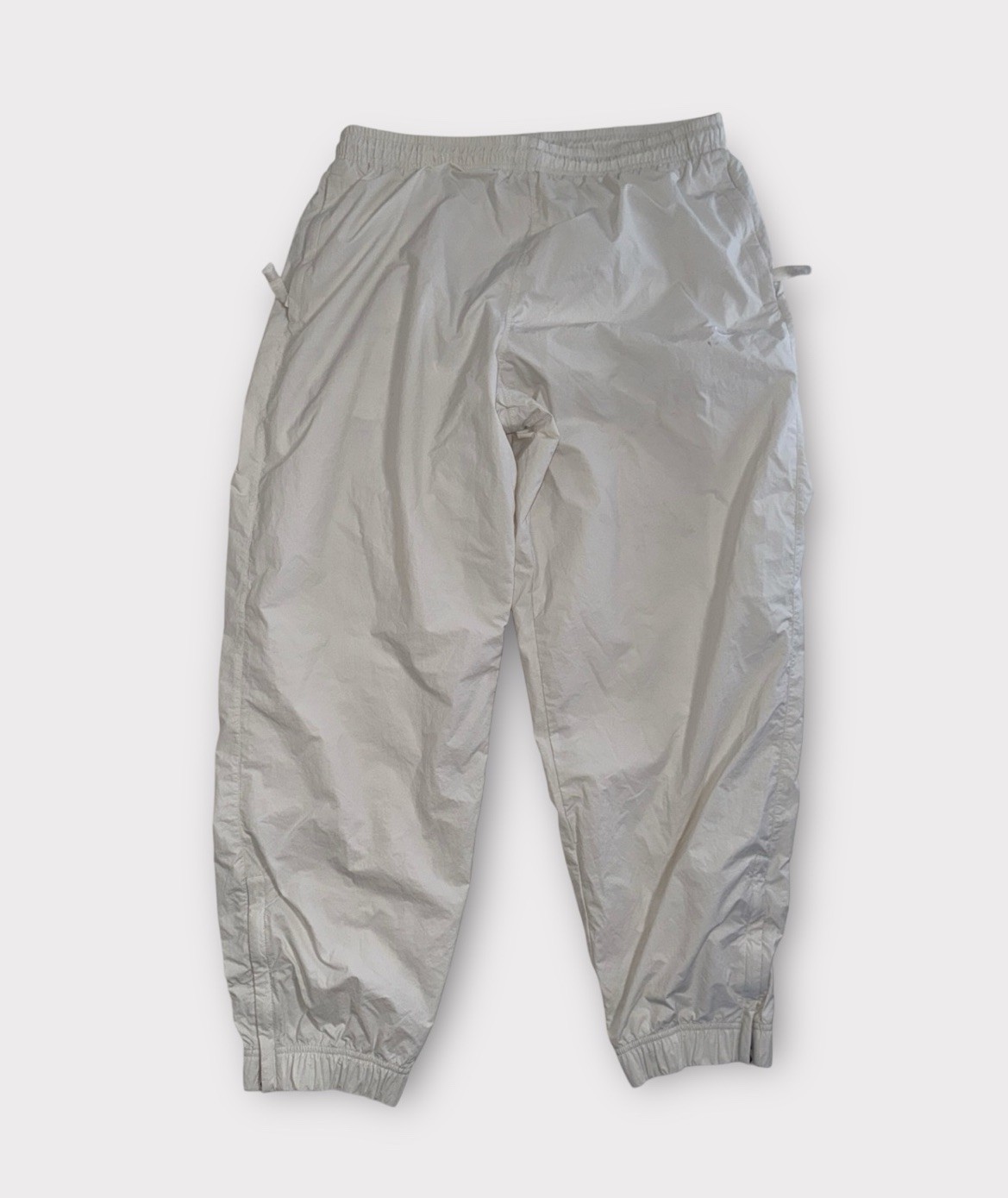 Nike Windbreaker Pants Mens XL White Mesh Lined Gym Zip Tapered Ankle Track