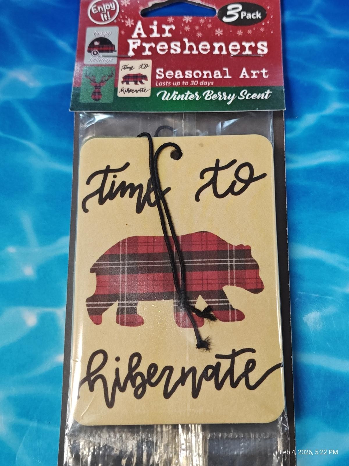 Air Fresheners 3 Pack Winterberry  Scent  Brand New Sealed