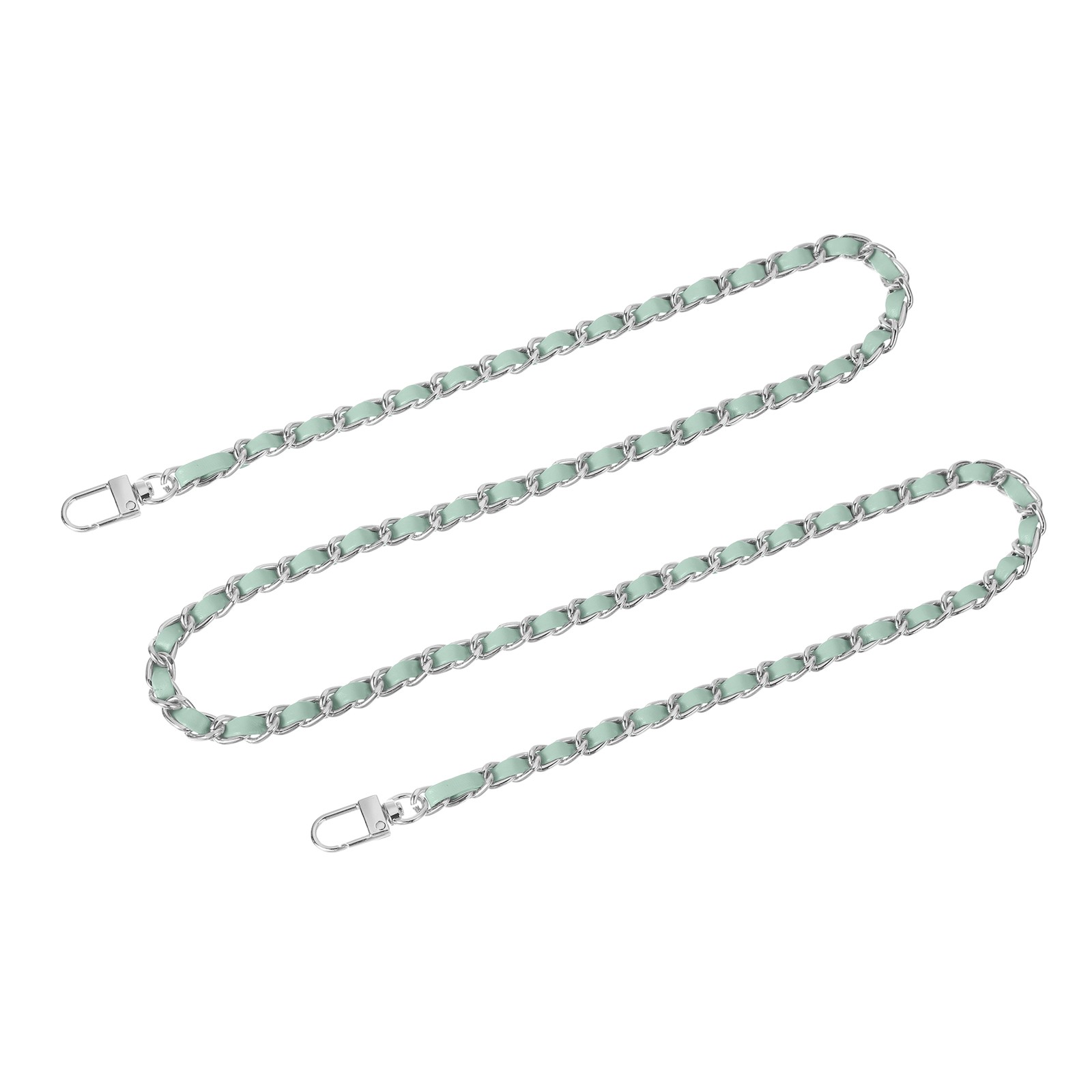 47" Purse Chain Strap with Buckles for Shoulder, Cross Body(Light Green, Silver)
