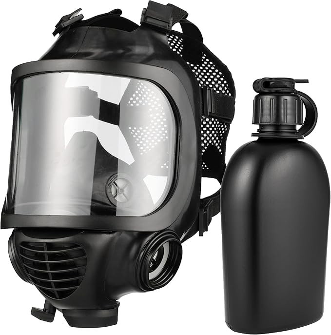 M Certified CBRN Full Face Gas Mask Reusable Respirator Professional Grade...