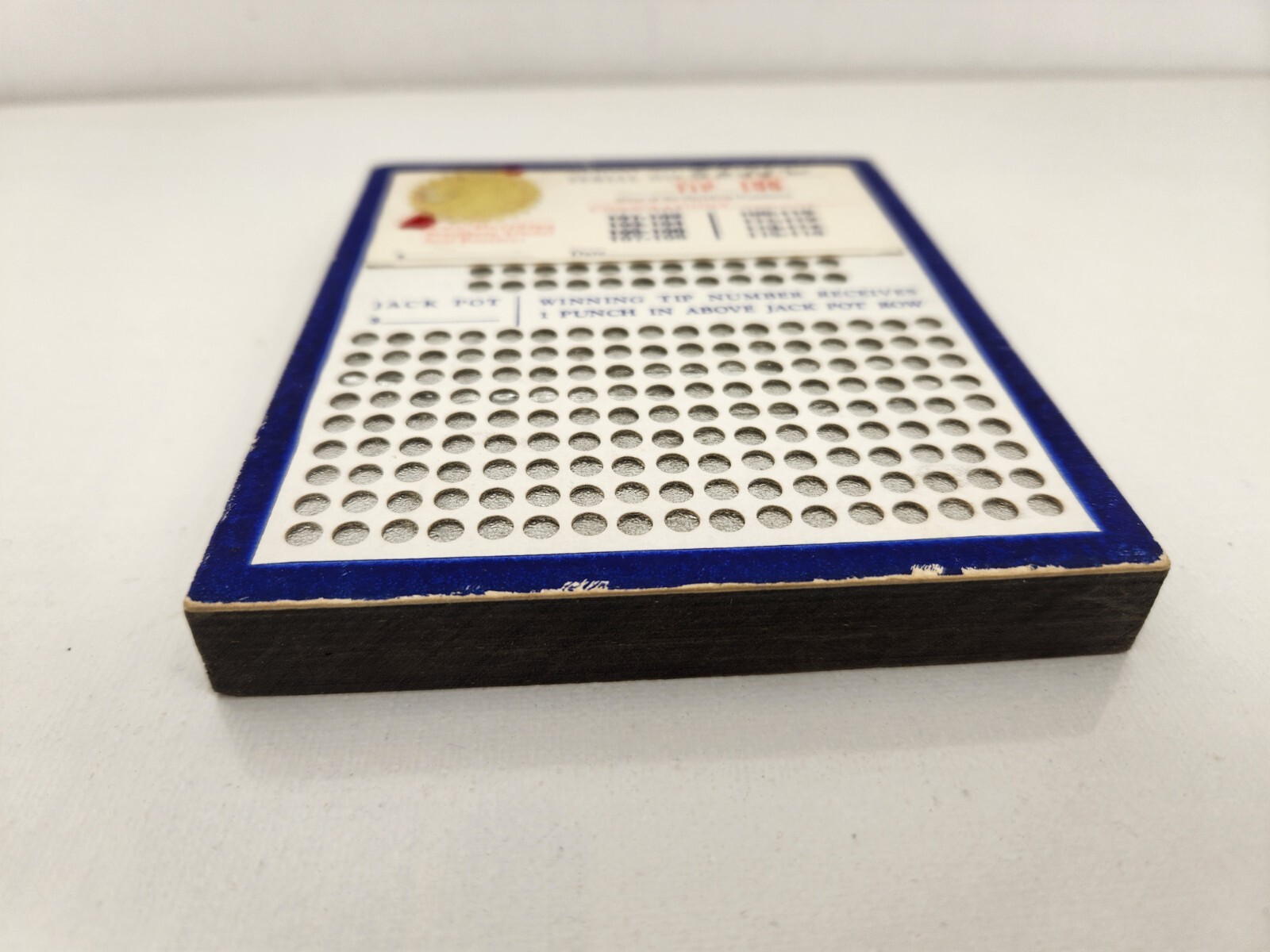 Rare 1960s Vintage Unpunched Wood Foil Gambling Punch Card, #'s Game Punch Board