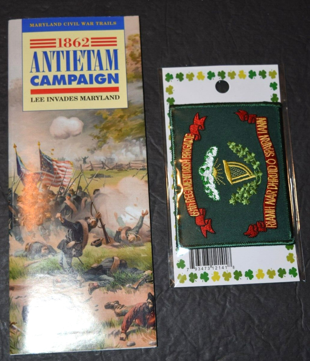 CIVIL WAR TRAILS BROCHURE: "ANTIETAM 1862 CAMPAIGN," + 69th IRISH BRIGADE PATCH