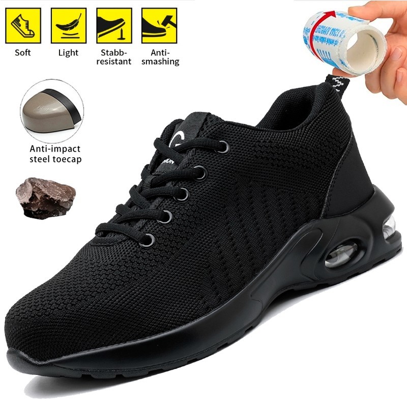 Work Boots Mens Safety Shoes Light Steel Toe Shoes Botas De Trabajo Para Hombre