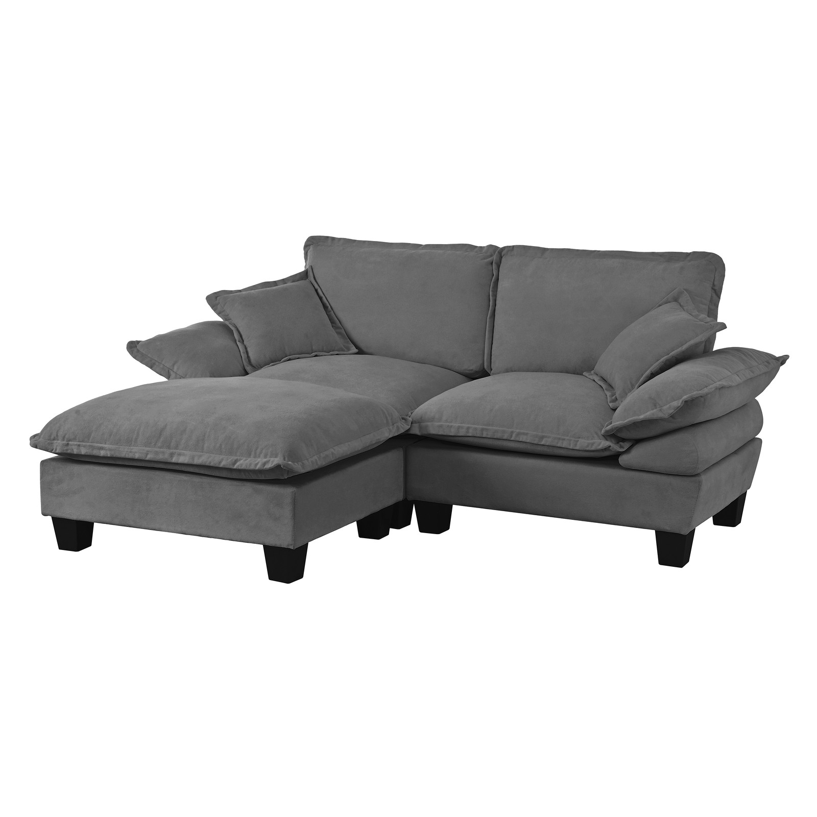 Modular Sectional Sofa, Cloud Couch with Sailboat Design, 1 Movable Ottomans & 2
