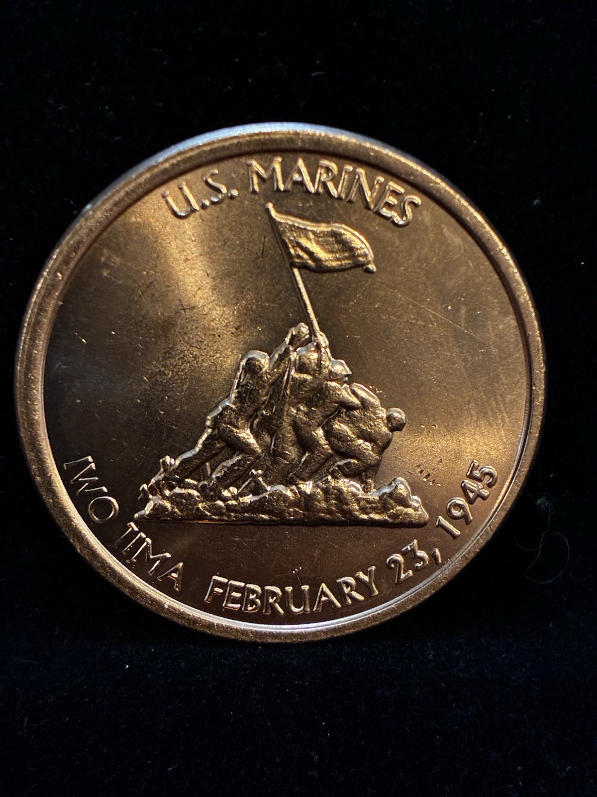 1 AVDP oz Copper Round .999 Fine - US Marines: Iwo Jima February 23, 1945