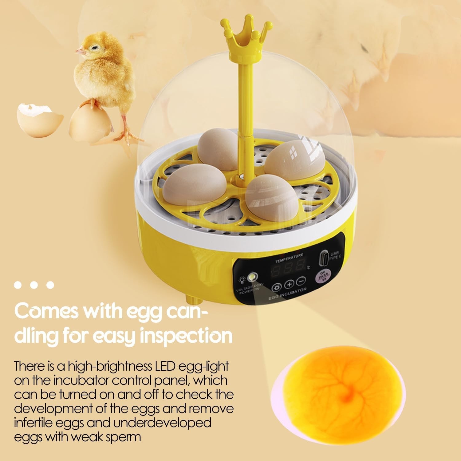 Incubators for Hatching Eggs, Egg Incubator with Automatic Egg Turning and Humid