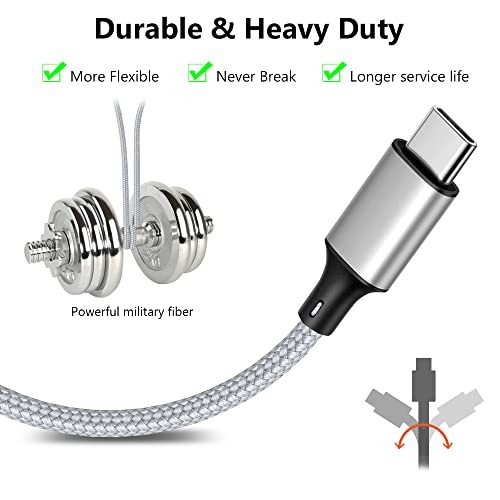 Multi Charging Cable, USB C Splitter Cable, 3 in 1 Fast Charging Cord with 3