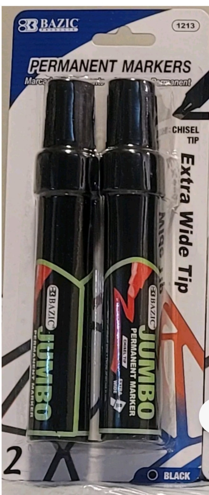 Permanent Marker Jumbo 8 mm Extra Wide Tip (Pack of 2).