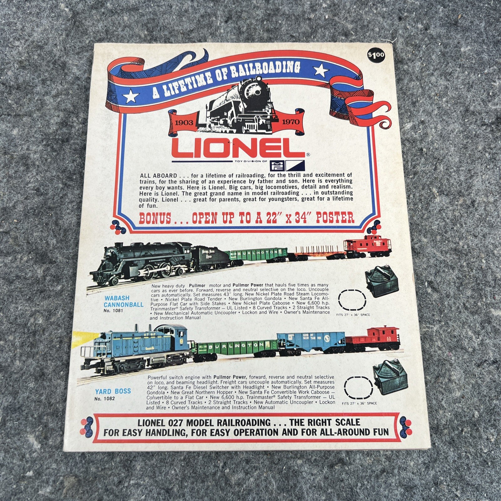 1970 Lionel Trains 'A Lifetime of Railroading' Brochure/Catalog