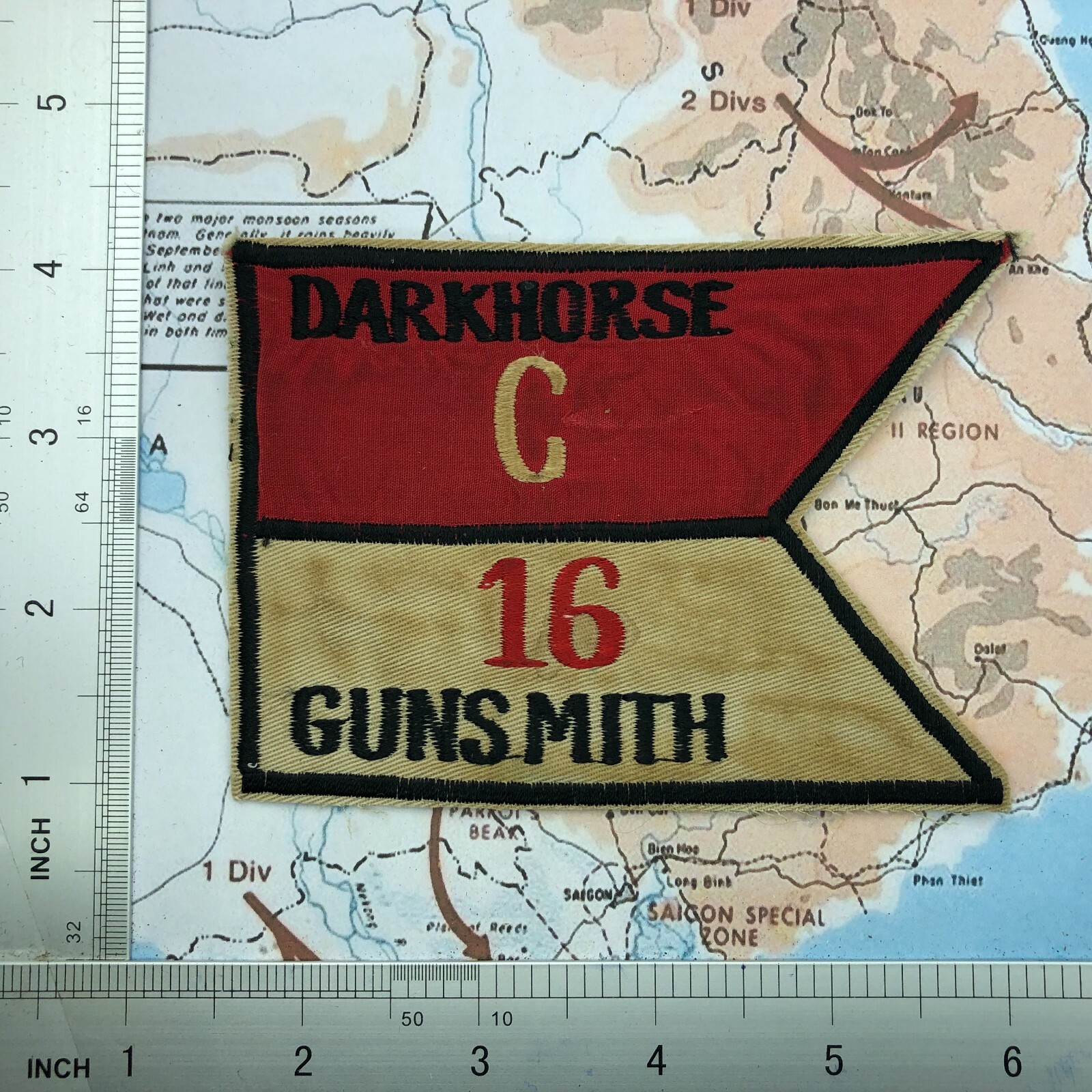 Patch , US Army Vietnam 187th Assault Helicopter Company Black Hawks Vietnamw