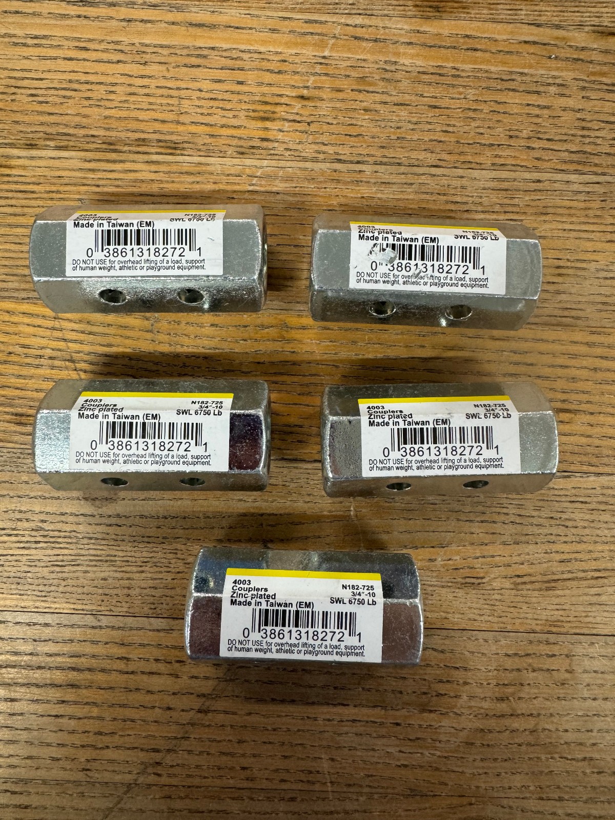 National Hardware 4003BC 3/4"-10 Couplers 6750 LB N182-725 Pack of 5 BRAND NEW