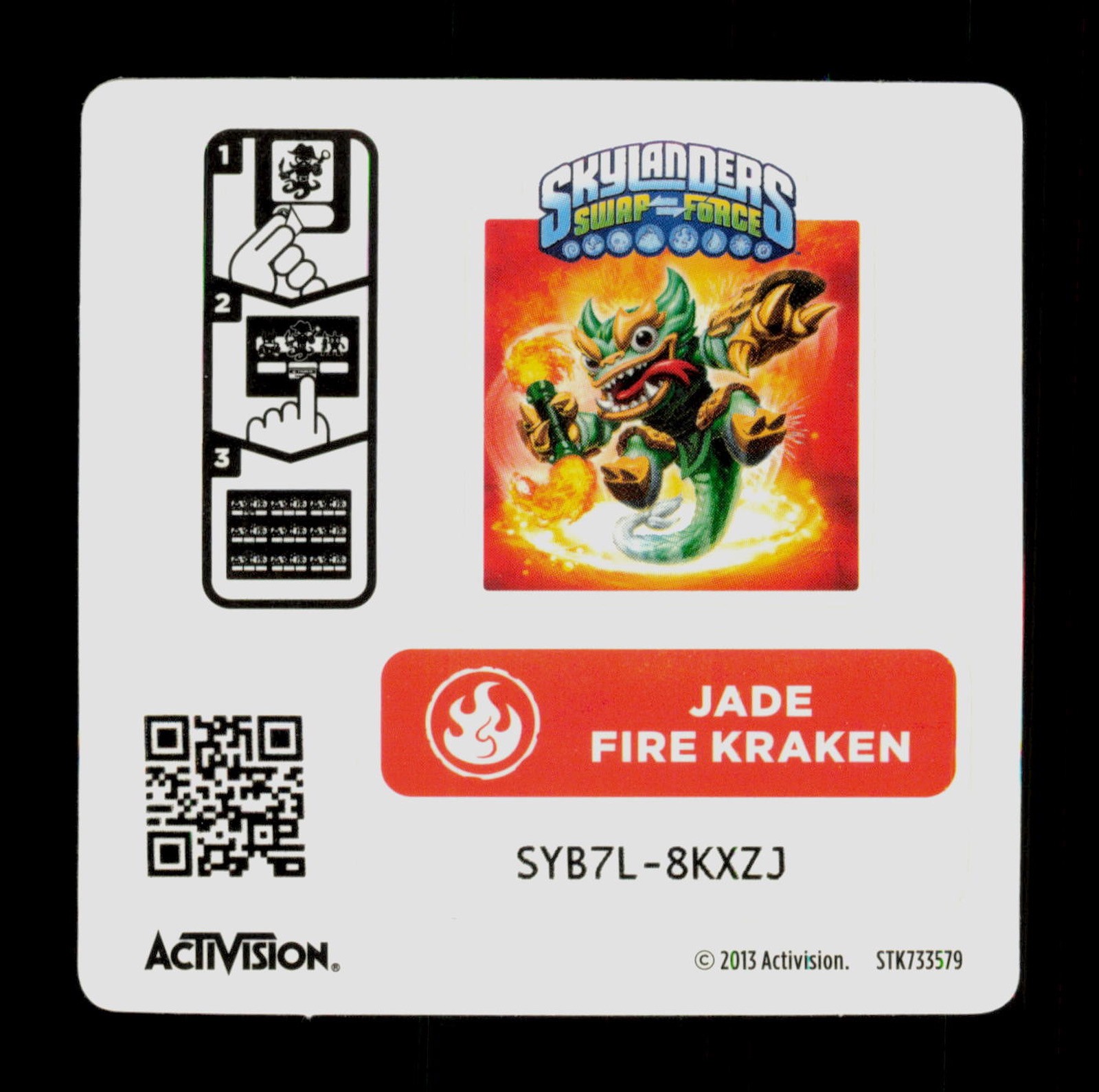 Jade Fire Kraken Skylanders Swap Force 2013 Activision Sticker