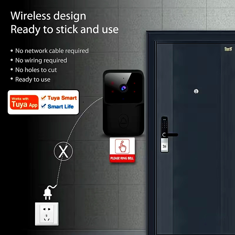 Wireless WiFi Video Doorbell Smart Phone Door Ring Intercom Security Camera Bell