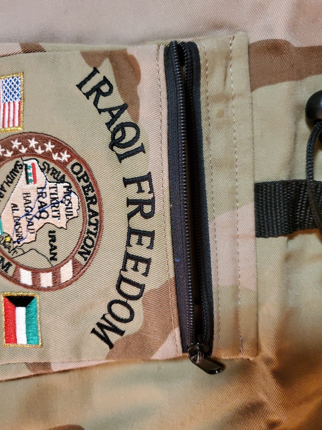 Operation Iraqi Freedom Kuwait souvenir Small Child backpack desert camo