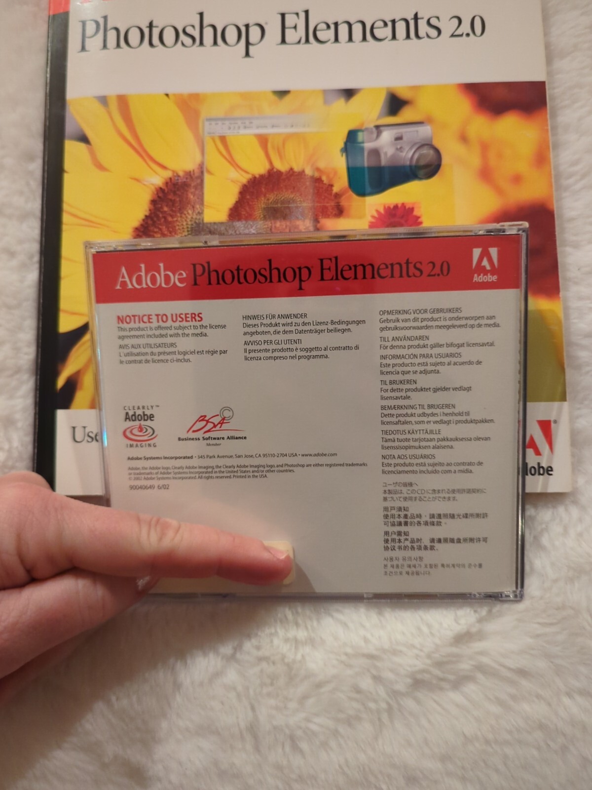 Adobe Photoshop Elements 2.0 With Manual Book CD-Rom Disk & Serial Numbers 2002